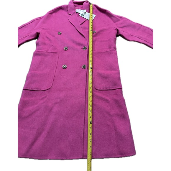 Bellemere $460 Value Double Breasted 100% Lamb Wool Coat with Pockets NEW - Picture 4 of 10